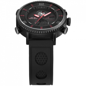 Ceas WEIDE, Quartz, Casual Sport, Rosu, Curea Piele, WH6106B-2C