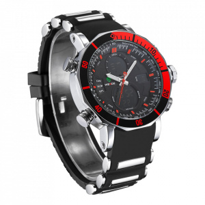 Ceas WEIDE, Quartz, Casual Sport, Rosu, Curea Silicon, WH5203-9C