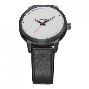 Ceas WEIDE, Quartz, Clasic, Alb, Curea Piele, WD005B-2C