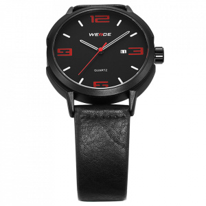 Ceas WEIDE, Quartz, Clasic, Rosu, Curea Piele, WD004B-1C