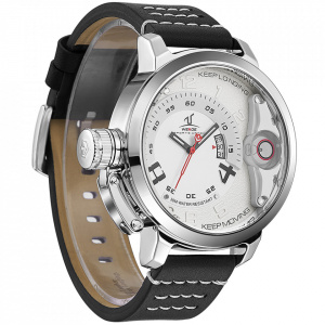Ceas WEIDE, Quartz, Casual Sport, Alb, Curea Piele, UV1606-2C