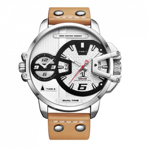 Ceas WEIDE, Quartz, Casual Sport, Alb, Curea Piele, UV1702-4C
