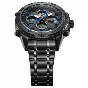 Ceas WEIDE, Quartz, Casual Sport, Albastru, Curea Metalica, WH6909B-4C