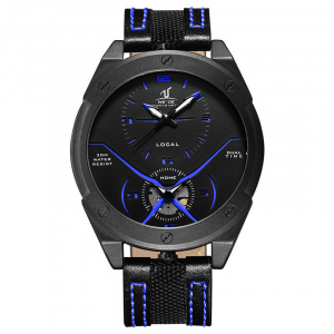 Ceas WEIDE, Quartz, Casual Sport, Albastru, Curea Piele, UV1703-4C