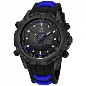 Ceas WEIDE, Quartz, Casual Sport, Albastru, Curea Silicon, WH6406B-4C