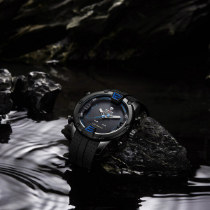 Ceas WEIDE, Quartz, Casual Sport, Albastru, Curea Silicon, WH7301B-4C