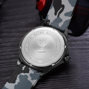 Ceas WEIDE, Quartz, Casual Sport, Camuflaj, Curea Piele, WD008-1C