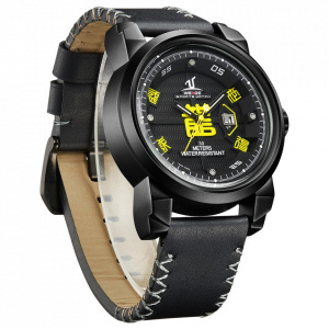 Ceas WEIDE, Quartz, Casual Sport, Galben, Curea Piele, UV1509B-3C