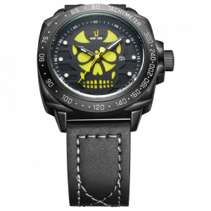 Ceas WEIDE, Quartz, Casual Sport, Galben, Curea Piele, UV1510B-3C