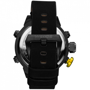 Ceas WEIDE, Quartz, Casual Sport, Galben, Curea Piele, WH6101B-2C