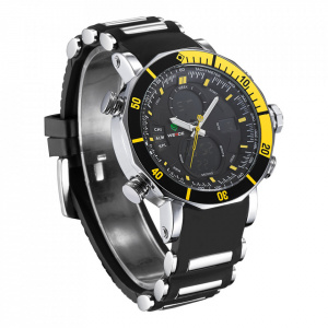 Ceas WEIDE, Quartz, Casual Sport, Galben, Curea Silicon, WH5203-10C