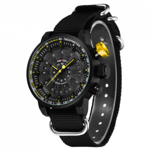 Ceas WEIDE, Quartz, Casual Sport, Galben, Curea TextilWH7306B-3C
