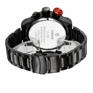 Ceas WEIDE, Quartz, Casual Sport, Negru, Curea Metalica, WH2309B-1C
