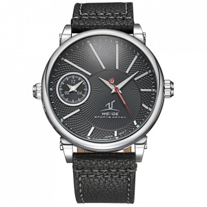 Ceas WEIDE, Quartz, Casual Sport, Negru, Curea Piele, UV1508-1C