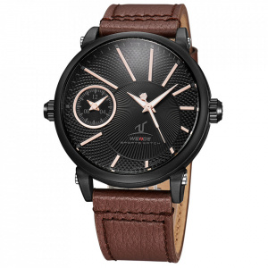 Ceas WEIDE, Quartz, Casual Sport, Negru, Curea Piele, UV1508B-1C