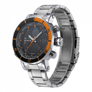 Ceas WEIDE, Quartz, Casual Sport, Orange, Curea Metalica, WH5203-6C