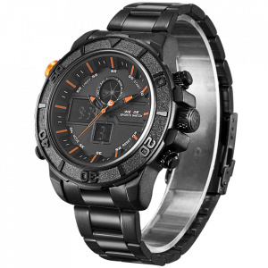 Ceas WEIDE, Quartz, Casual Sport, Orange, Curea Metalica, WH6108B-5C