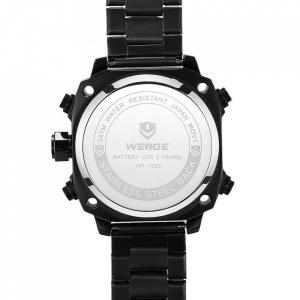 Ceas WEIDE, Quartz, Casual Sport, Rosu, Curea Metalica, WH7303B-1C