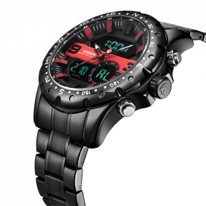 Ceas WEIDE, Quartz, Casual Sport, Rosu, Curea Metalica, WH8502B-2C