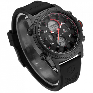 Ceas WEIDE, Quartz, Casual Sport, Rosu, Curea Silicon, WH6403B-2C