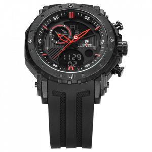 Ceas WEIDE, Quartz, Casual Sport, Rosu, Curea Silicon, WH6903-2C