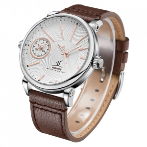 Ceas WEIDE, Quartz, Casual Sport, Alb, Curea Piele, UV1508-3C