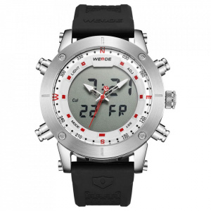 Ceas WEIDE, Quartz, Casual Sport, Alb, Curea Silicon, WH6309-2C