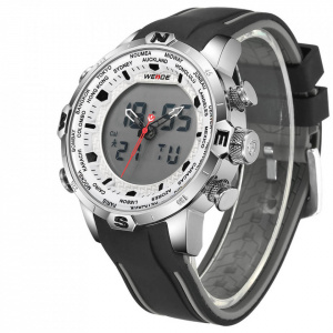 Ceas WEIDE, Quartz, Casual Sport, Alb, Curea Silicon, WH6310-2C