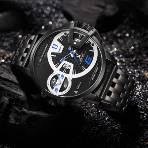 Ceas WEIDE, Quartz, Casual Sport, Albastru, Curea Metalica, UV1702B-4C