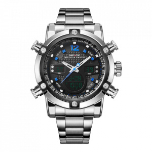 Ceas WEIDE, Quartz, Casual Sport, Albastru, Curea Metalica, WH5205-5C