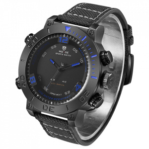 Ceas WEIDE, Quartz, Casual Sport, Albastru, Curea Piele, WH6103B-4C