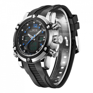 Ceas WEIDE, Quartz, Casual Sport, Albastru, Curea Silicon, WH5205-11C
