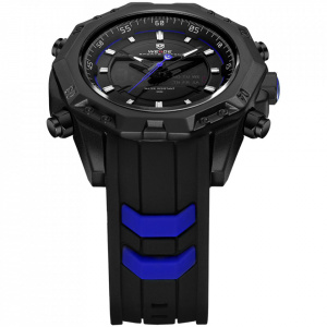 Ceas WEIDE, Quartz, Casual Sport, Albastru, Curea Silicon, WH6406B-4C