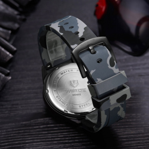 Ceas WEIDE, Quartz, Casual Sport, Camuflaj, Curea Piele, WD008-1C