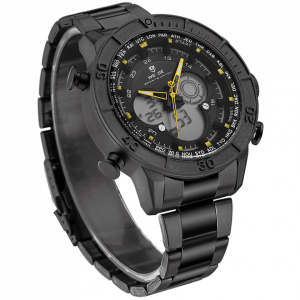 Ceas WEIDE, Quartz, Casual Sport, Galben, Curea Metalica, WH6308B-3C