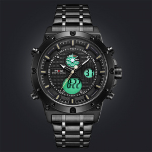 Ceas WEIDE, Quartz, Casual Sport, Galben, Curea Metalica, WH6906B-3C