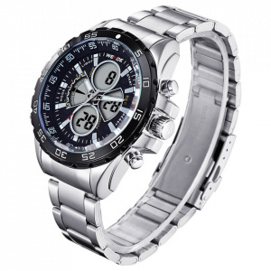 Ceas WEIDE, Quartz, Casual Sport, Negru, Curea Metalica, WH1103-1C