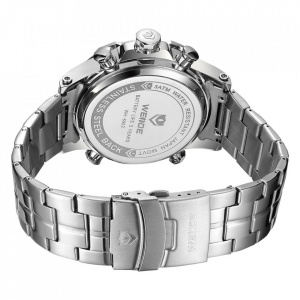 Ceas WEIDE, Quartz, Casual Sport, Negru, Curea Metalica, WH6902-1C