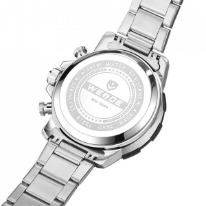 Ceas WEIDE, Quartz, Casual Sport, Negru, Curea Metalica, WH8504-1C