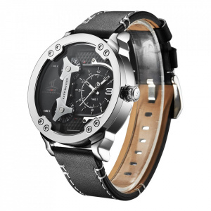 Ceas WEIDE, Quartz, Casual Sport, Negru, Curea Piele, UV1506-1C