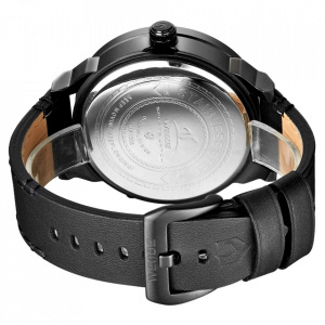 Ceas WEIDE, Quartz, Casual Sport, Negru, Curea Piele, UV1506B-1C
