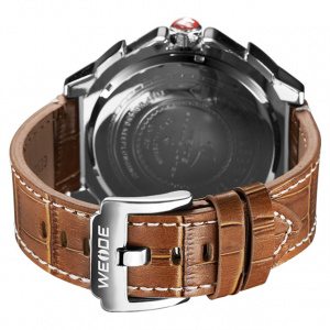 Ceas WEIDE, Quartz, Casual Sport, Negru, Curea Piele, UV1507-1C