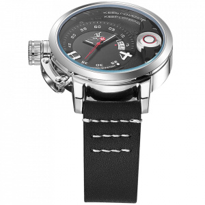 Ceas WEIDE, Quartz, Casual Sport, Negru, Curea Piele, UV1606-1C