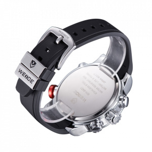 Ceas WEIDE, Quartz, Casual Sport, Negru, Curea Silicon, WH3401-1C