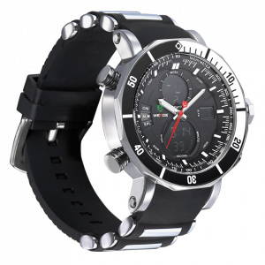 Ceas WEIDE, Quartz, Casual Sport, Negru, Curea Silicon, WH5203-7C