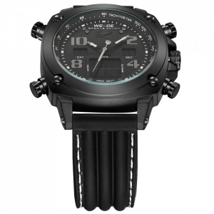 Ceas WEIDE, Quartz, Casual Sport, Negru, Curea Silicon, WH5208B-1C