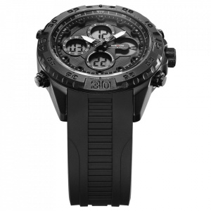 Ceas WEIDE, Quartz, Casual Sport, Negru, Curea Silicon, WH6909B-5C