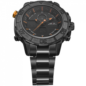 Ceas WEIDE, Quartz, Casual Sport, Orange, Curea Metalica, WH6108B-5C