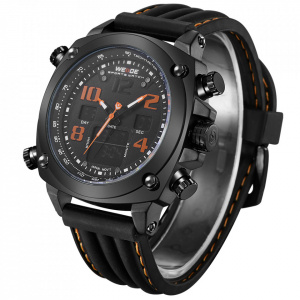 Ceas WEIDE, Quartz, Casual Sport, Orange, Curea Silicon, WH5208B-5C