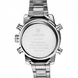 Ceas WEIDE, Quartz, Casual Sport, Rosu, Curea Metalica, WH5205-3C